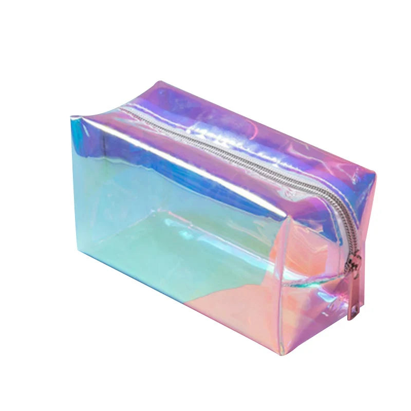 Holographic Makeup Bag – Waterproof TPU Cosmetic Travel Organizer
