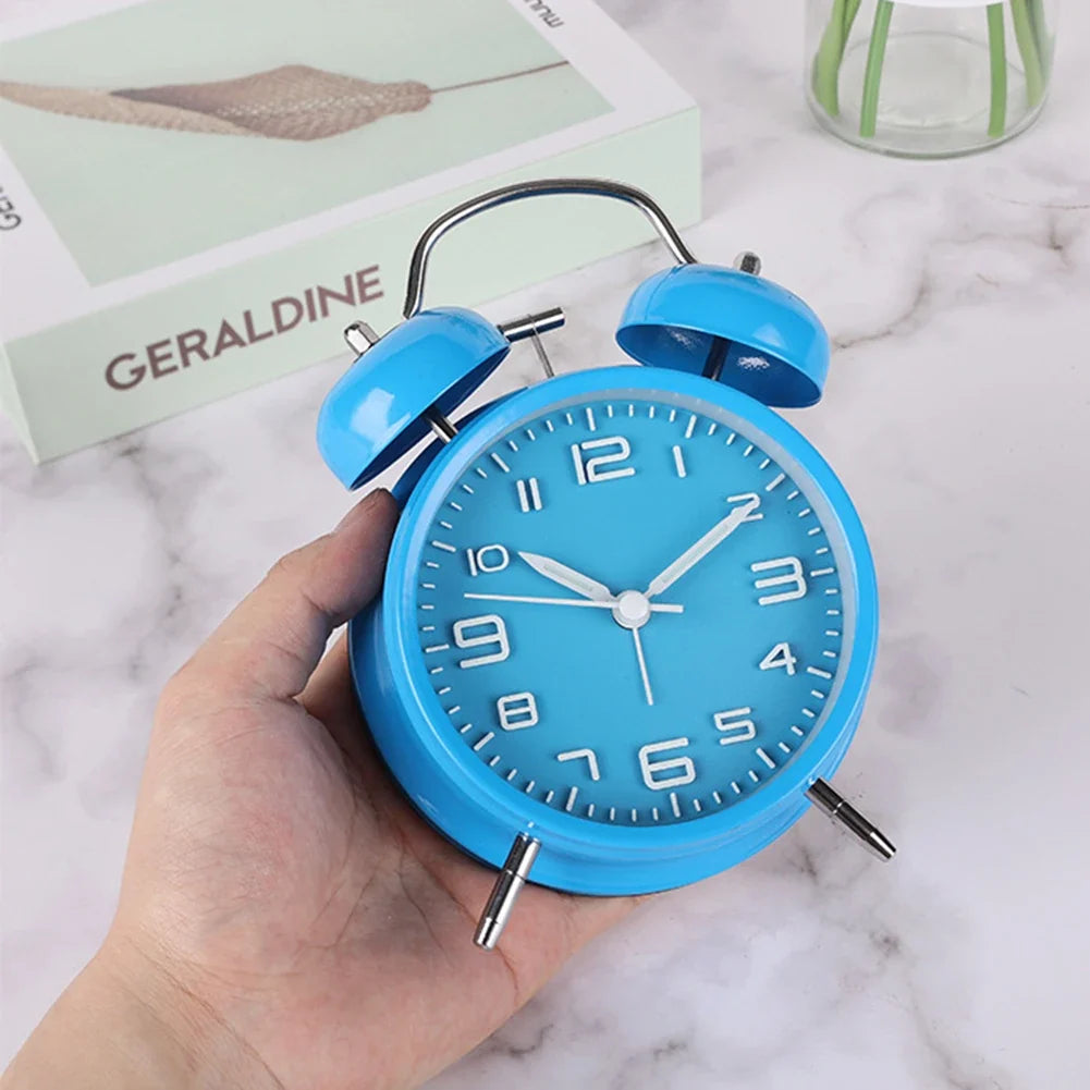 4-Inch Mini Round Silent Alarm Clock | Bedside & Dorm