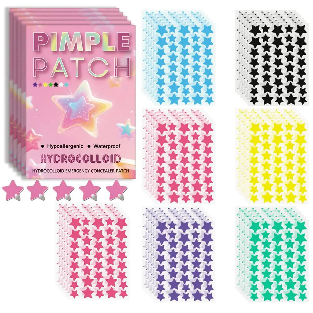 1400-Count Star Hydrocolloid Pimple Patches – Assorted Sizes