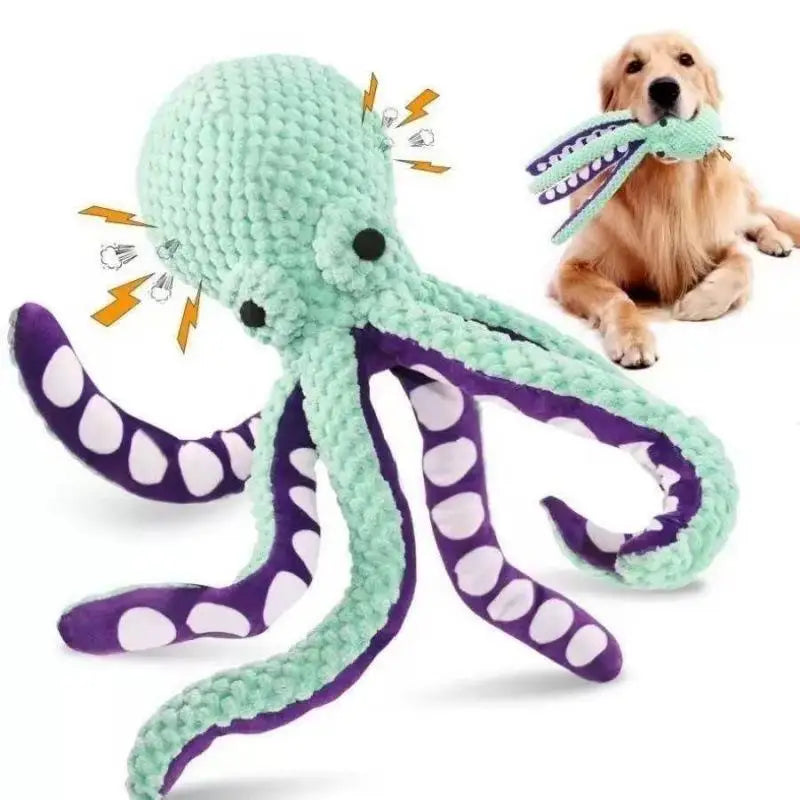 Pet Octopus Indestructible Dog Toy Aggressive Chewers Squeaky