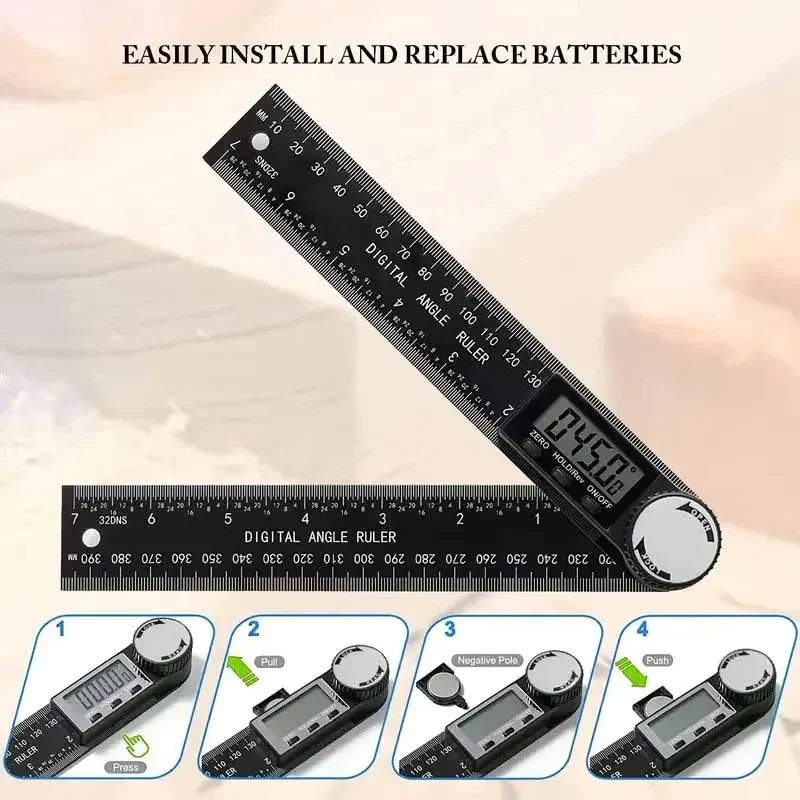 2-in-1 Digital Angle Gauge & Ruler | Woodworking Tool