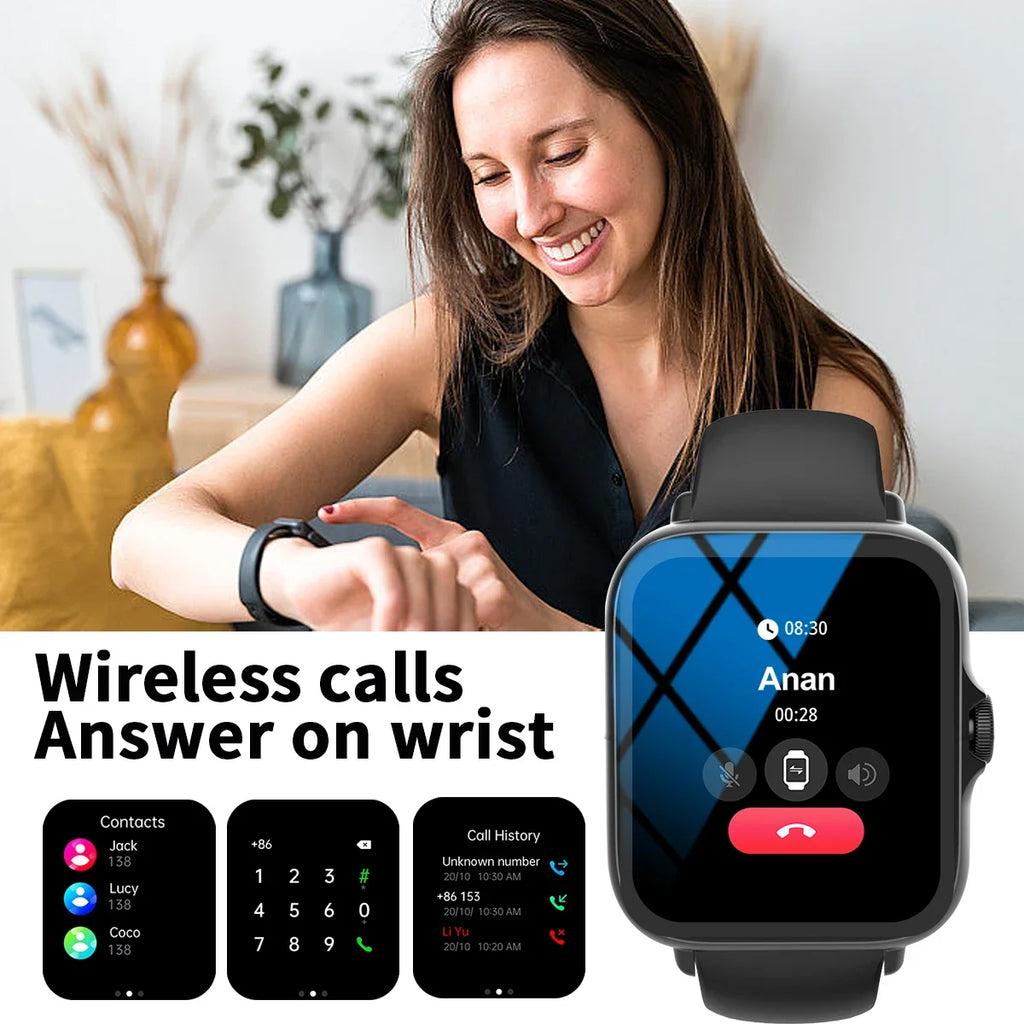 LOMAXFR 1.68" Smart Watch – Fitness, Calls & Music Control