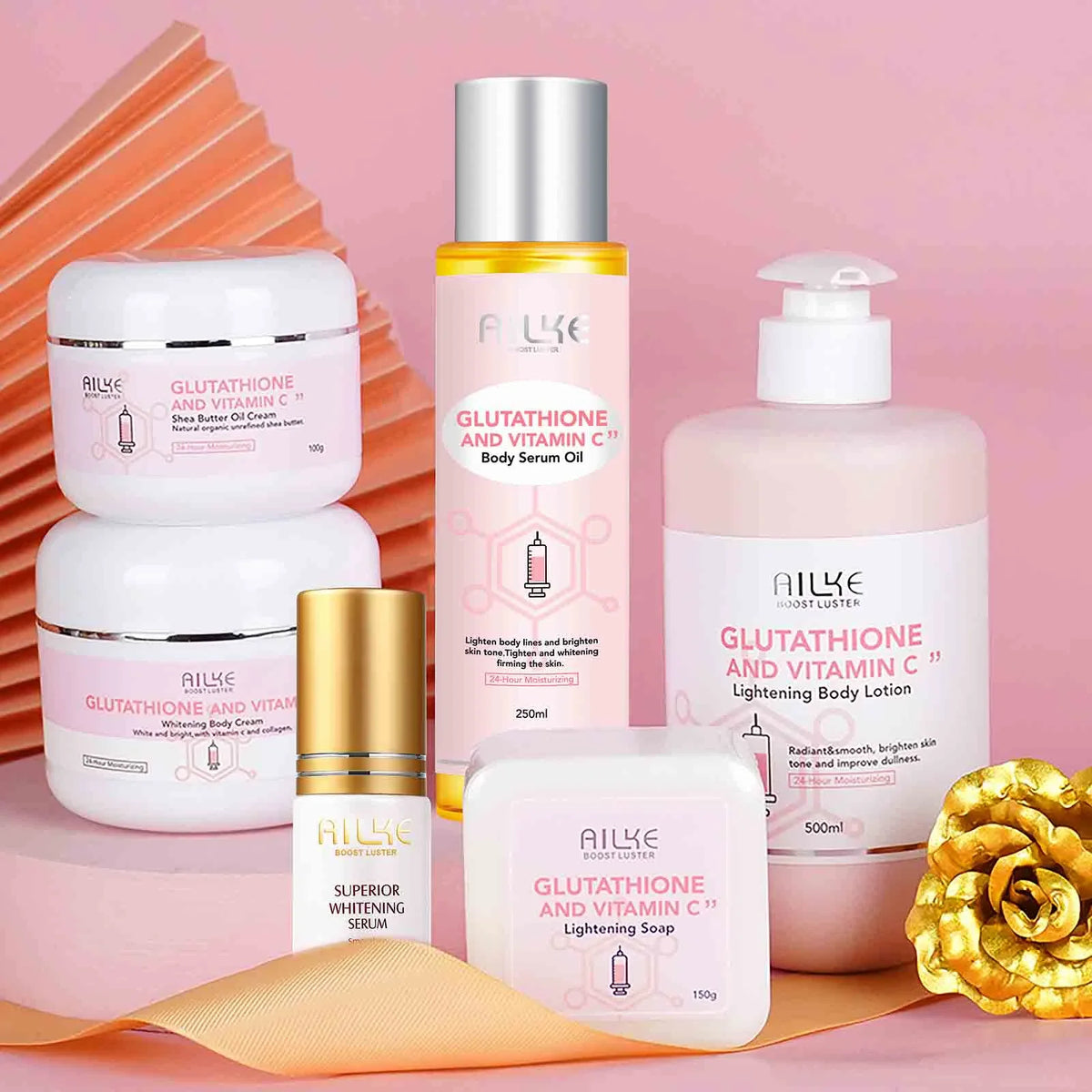 AILKE Brightening Skin Care Set – Vitamin C & Glutathione
