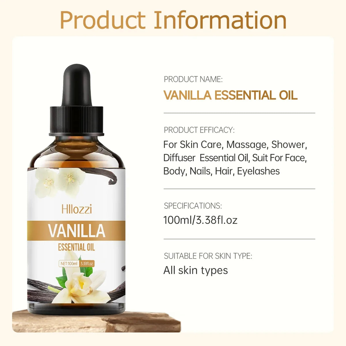 Vanilla Essential Oil – Hydrating Aromatherapy Skin Care 30–100ml