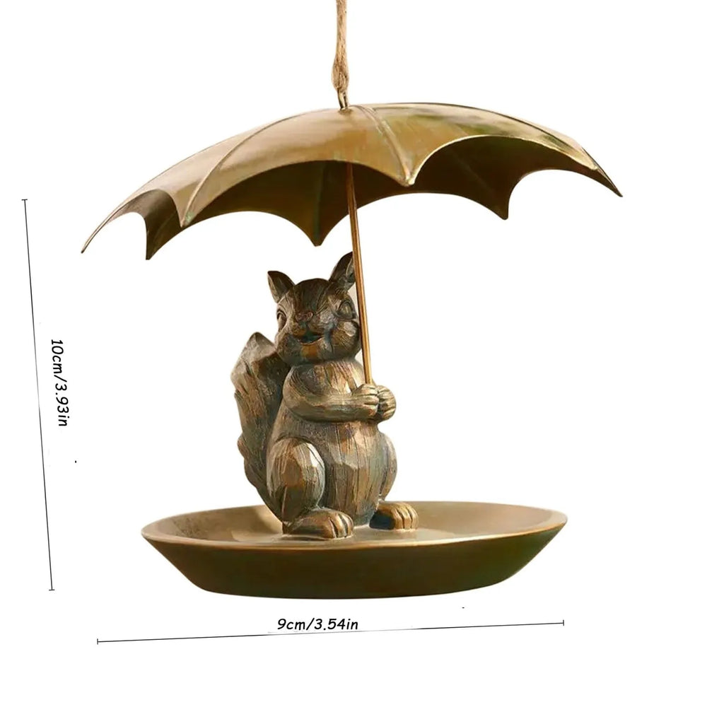 Metal Animal Umbrella Bird Feeder | Garden Yard Decor Gift