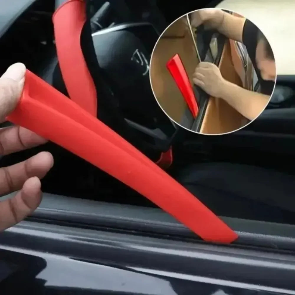 Car Door Wedge Tool – Curved Dent Repair, Lightweight Red