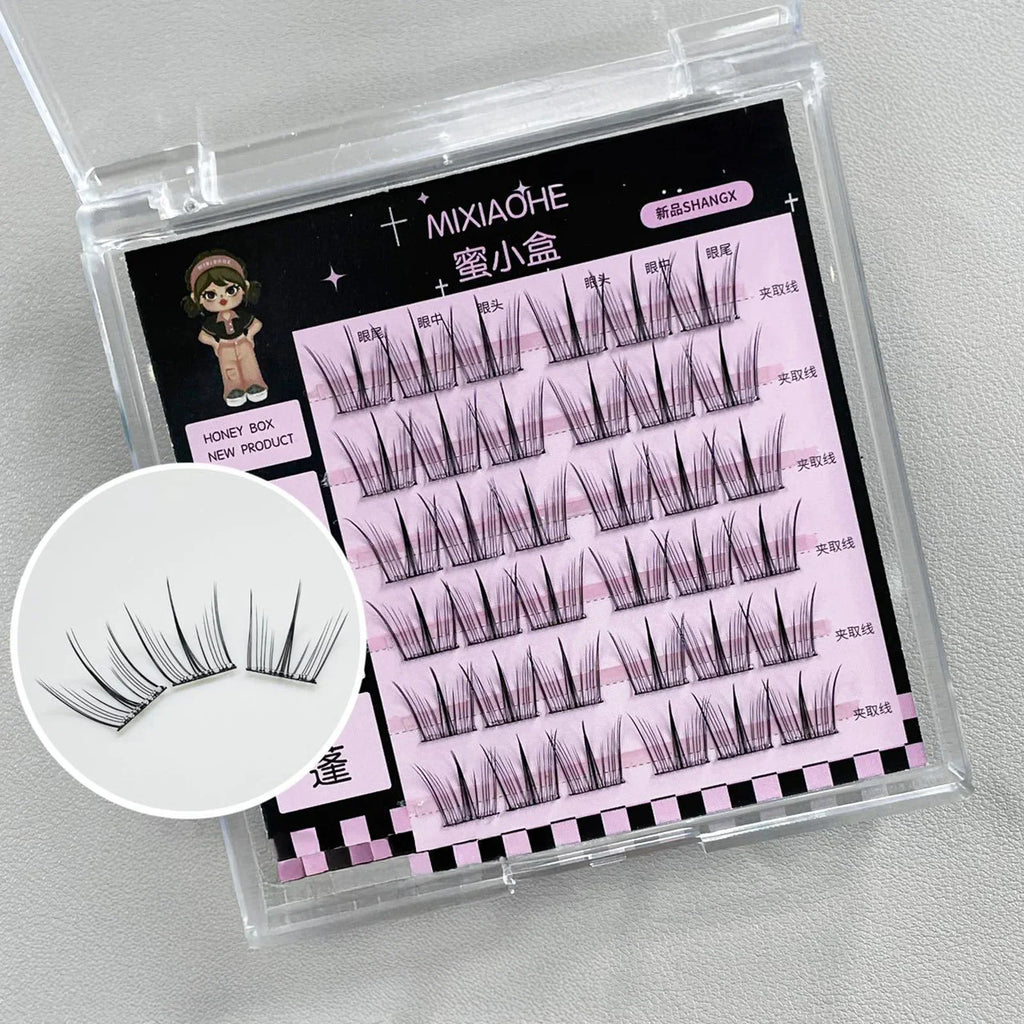 Korean Wispy Cluster Lash Extensions – Glue-Free Natural DIY