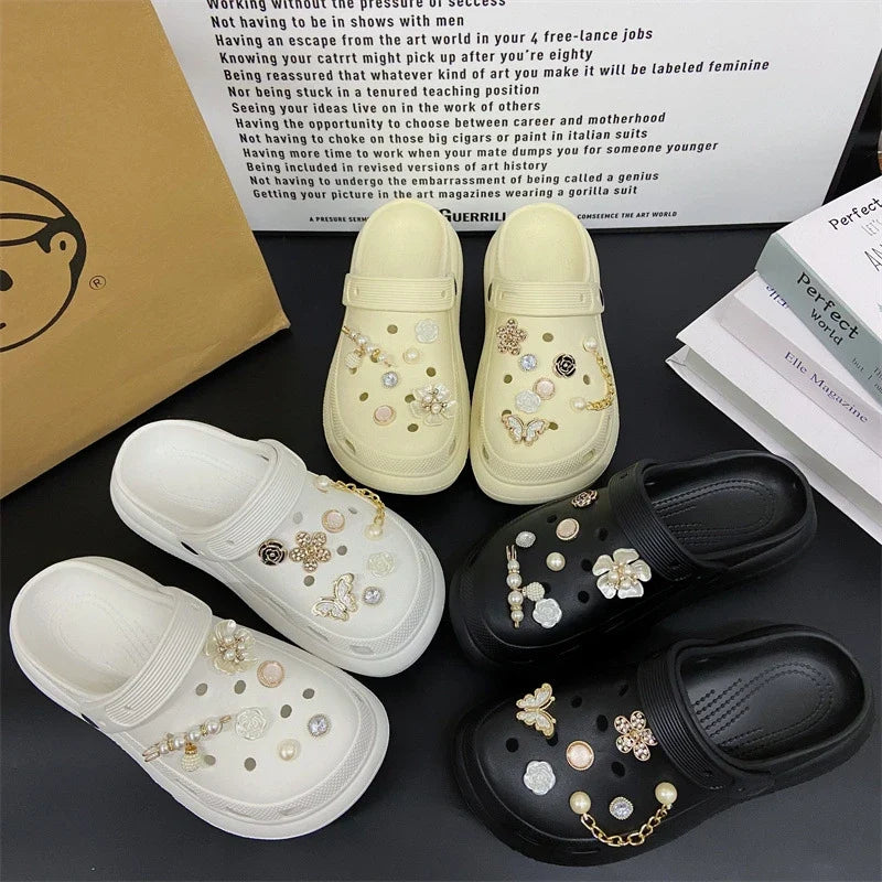 Fashionable Shoe Accessory Made Metal Chain Clasp Removable Suitable