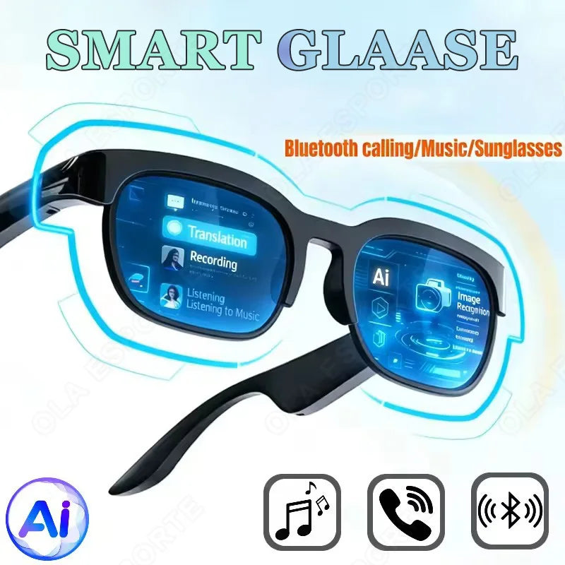 Camera Control Smart Glasses Music Sunglasses Headphones Wireless