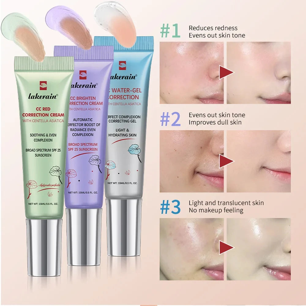 3-Piece Centella CC Cream Korean Liquid Foundation Set
