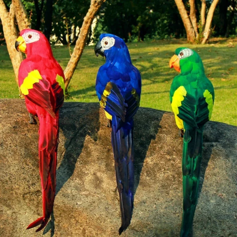 Handmade Foam Feather Macaw Parrot Garden Ornament 45/60cm