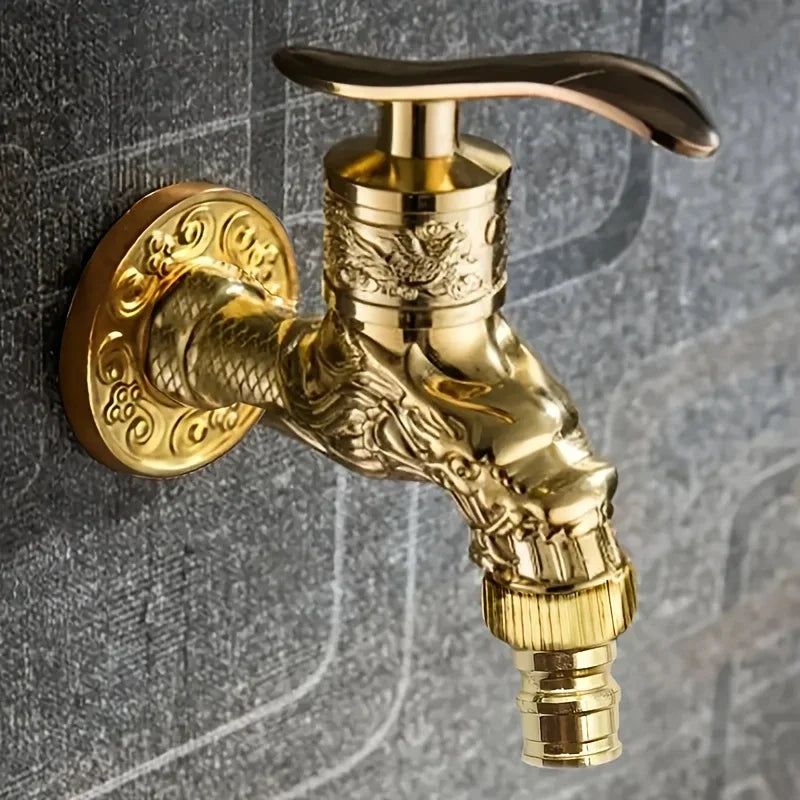 Golden Dragon Wall-Mounted Cold Water Faucet | Vintage Style