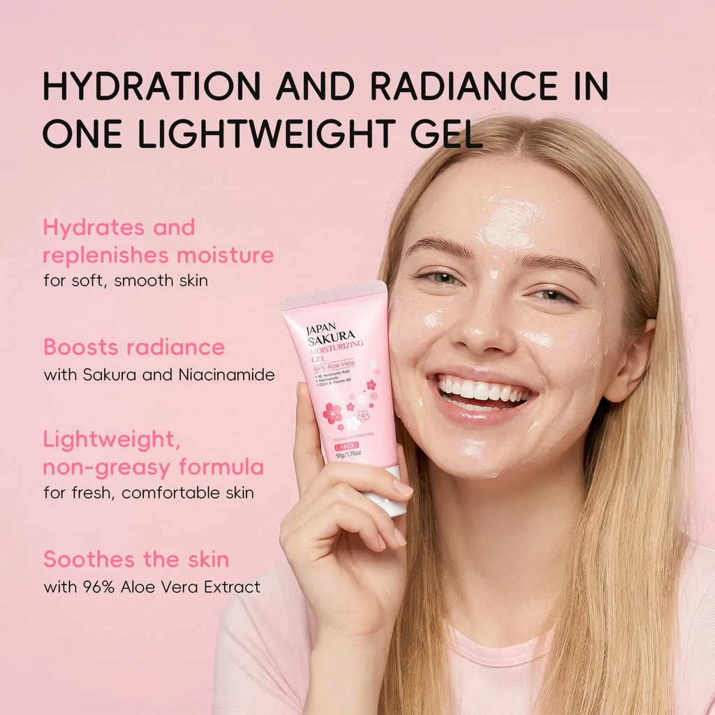 LAIKOU Sakura Gel Cream – Hyaluronic Acid, Niacinamide & CICA