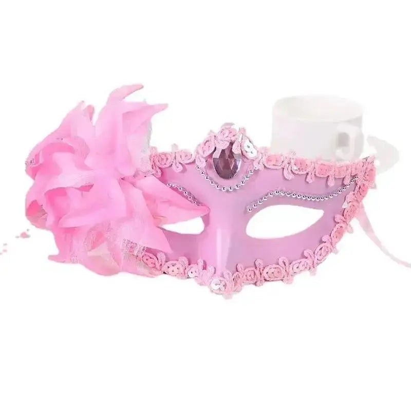 Lace Half Face Mask – Lily Flower Cosplay & Party Accessory
