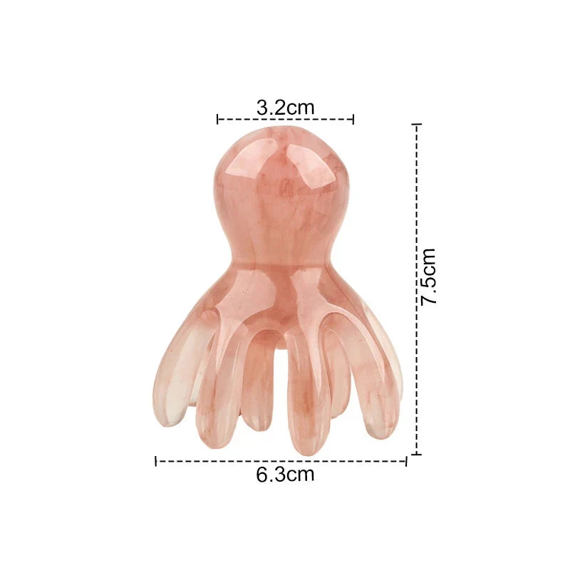 Octopus Scalp Massage Comb | Double Row Resin Gua Sha Tool