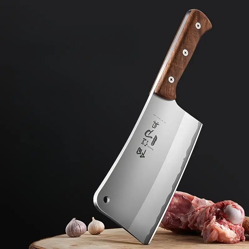 COOKCRAZE Heavy Butcher Knife – Bone Cutting Wood Handle