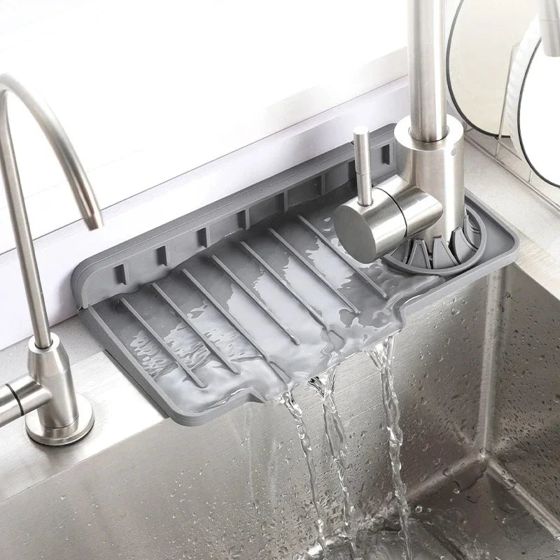 Silicone Faucet Splash Guard Mat | Sink Drip Catcher Pad