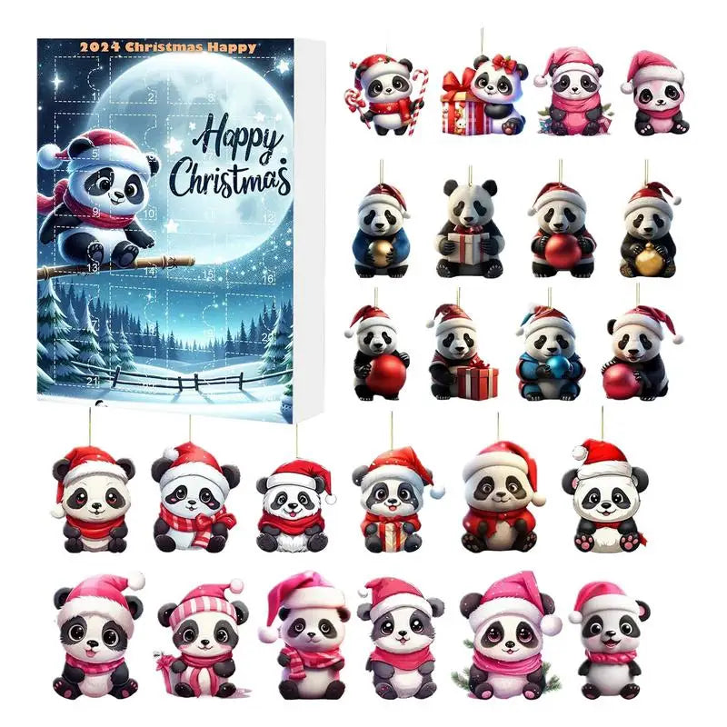 24-Day Christmas Panda Advent Calendar | Cute Countdown Gift