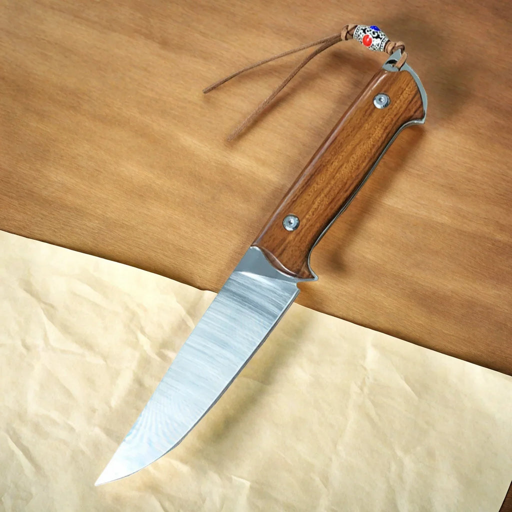 Desert Ironwood Knife – 14C28N Steel 61 HRC + Leather Sheath