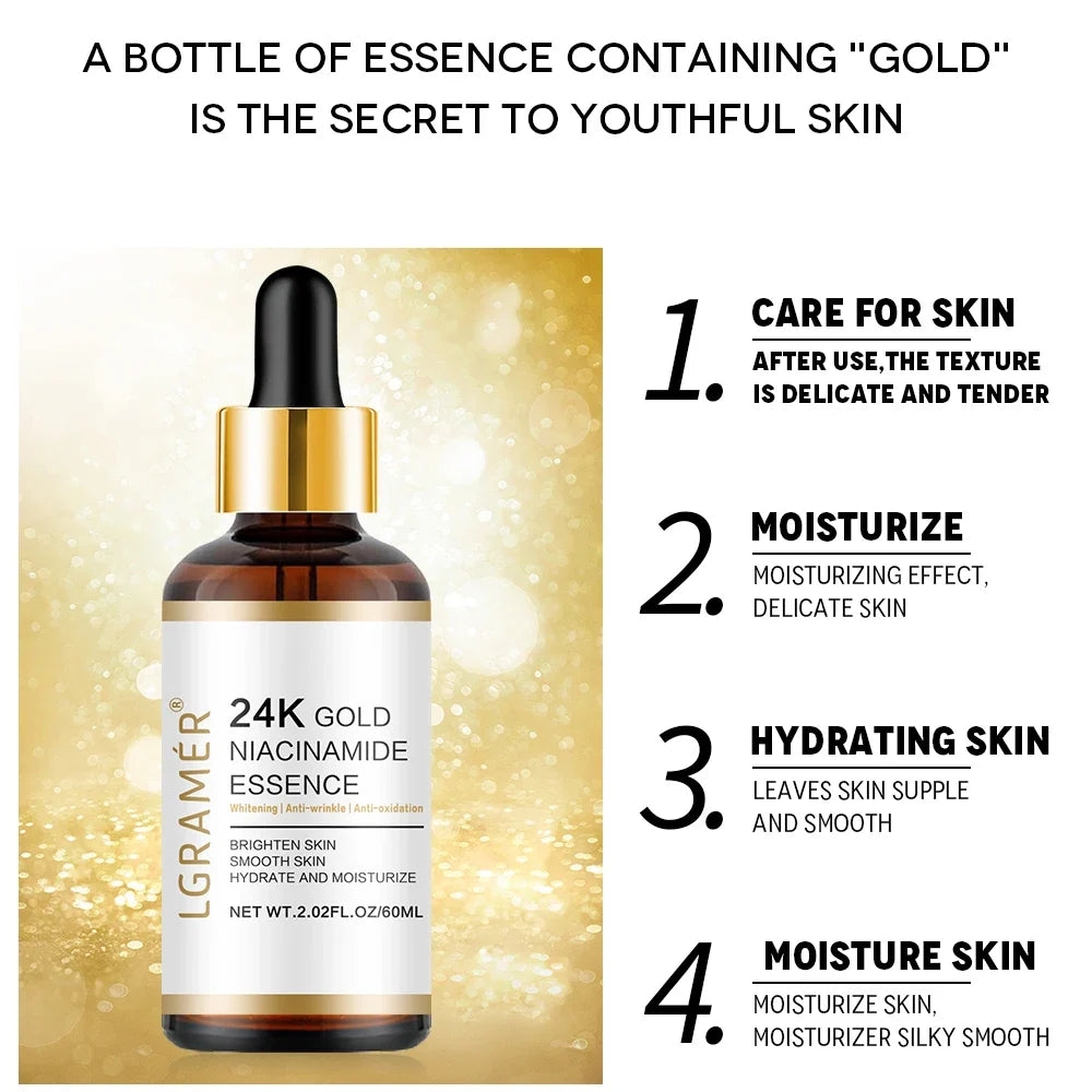 24K Gold Face Serum – Nicotinamide & Hyaluronic Acid Anti-Aging