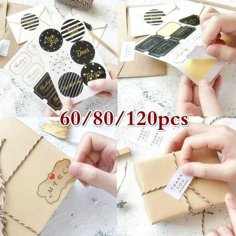 Gilding Blessing Words Seal Stickers 10 Sheets | Party Decor