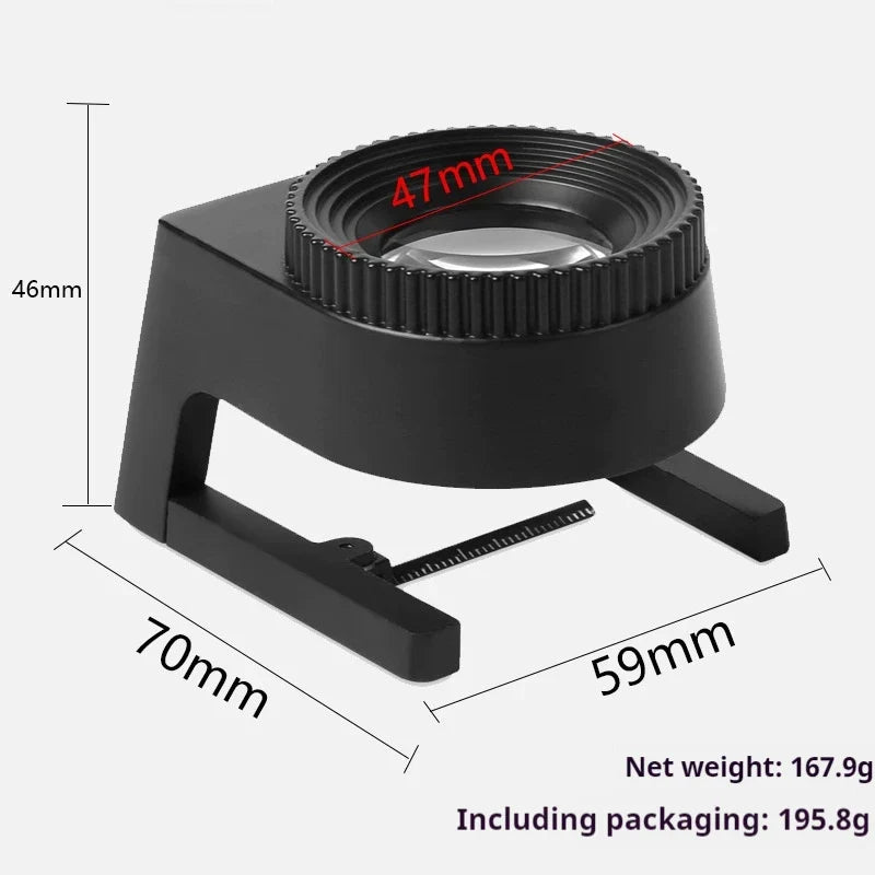Illuminated Magnifying Loupe – LED UV Light, Scale & Stand