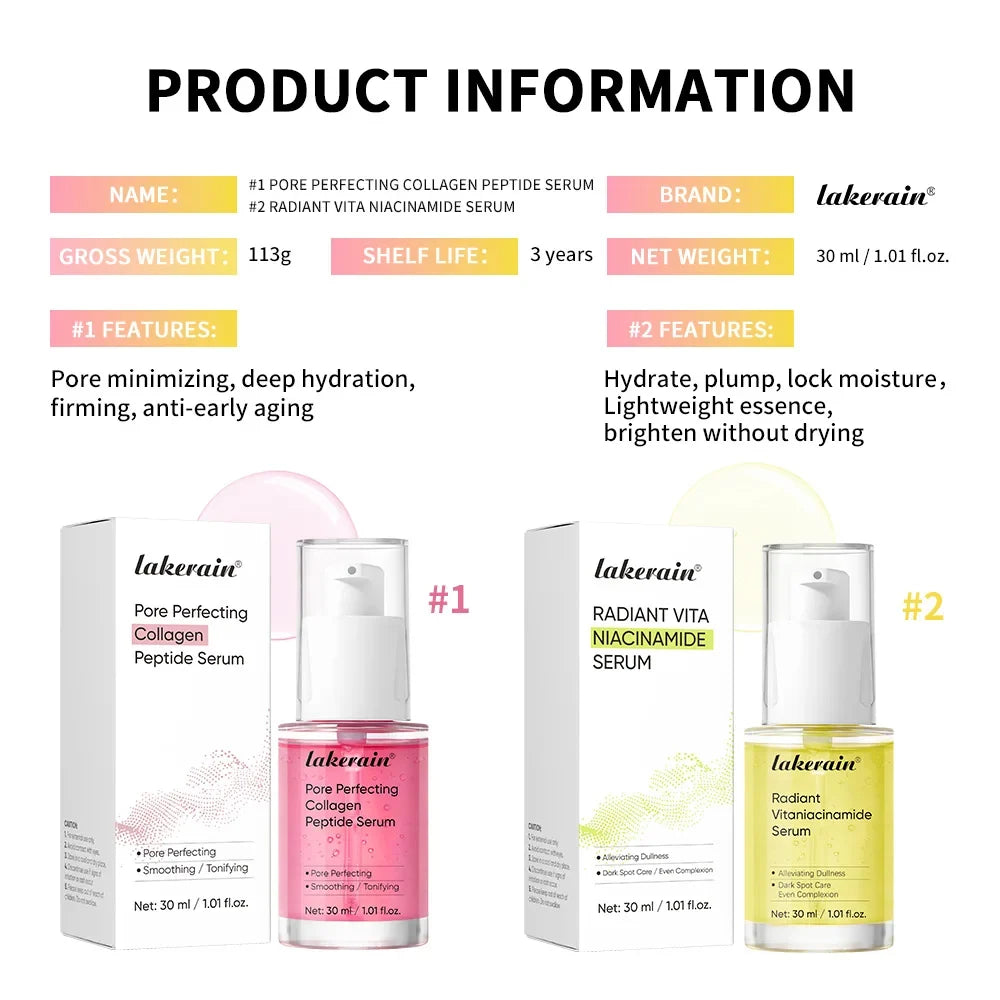 Lakerain Collagen Peptide & Niacinamide Serum – Pore Perfecting