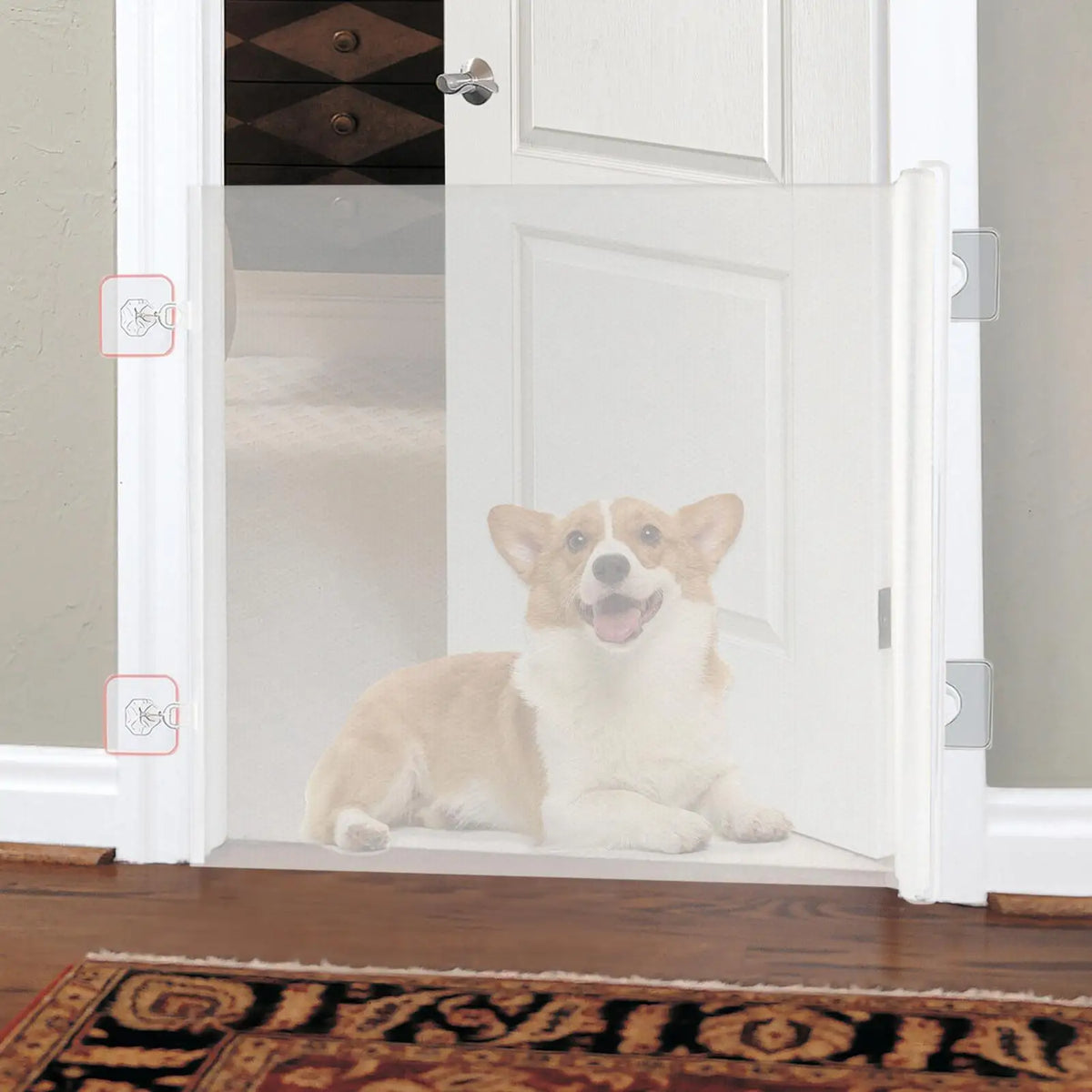 Retractable Pet Gate – No-Drill Screen Door for Dogs & Cats
