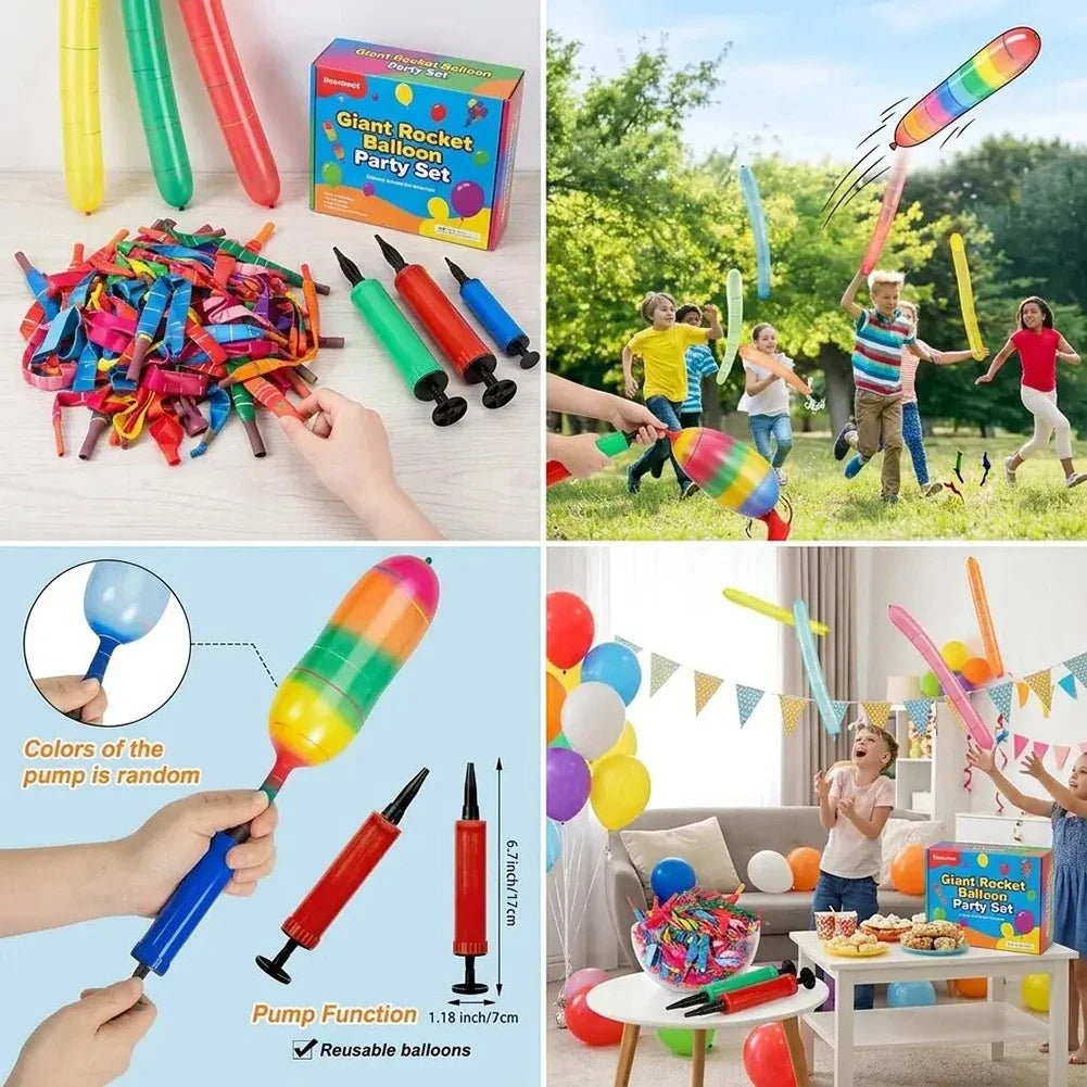 Rocket Balloons – Whistling Flying Strip Balloons for Parties