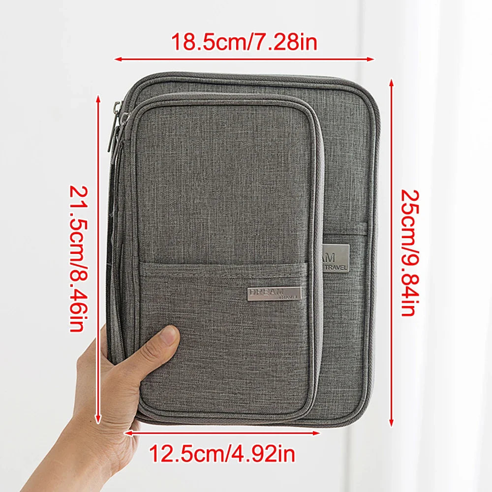 Travel Document Organizer Waterproof Passport Holder RFID Blocking