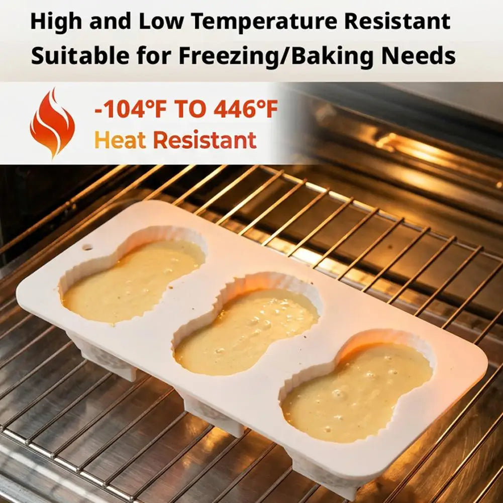 3-Cavity Peanut Silicone Mold – Non-Stick Dessert & Cake Tray
