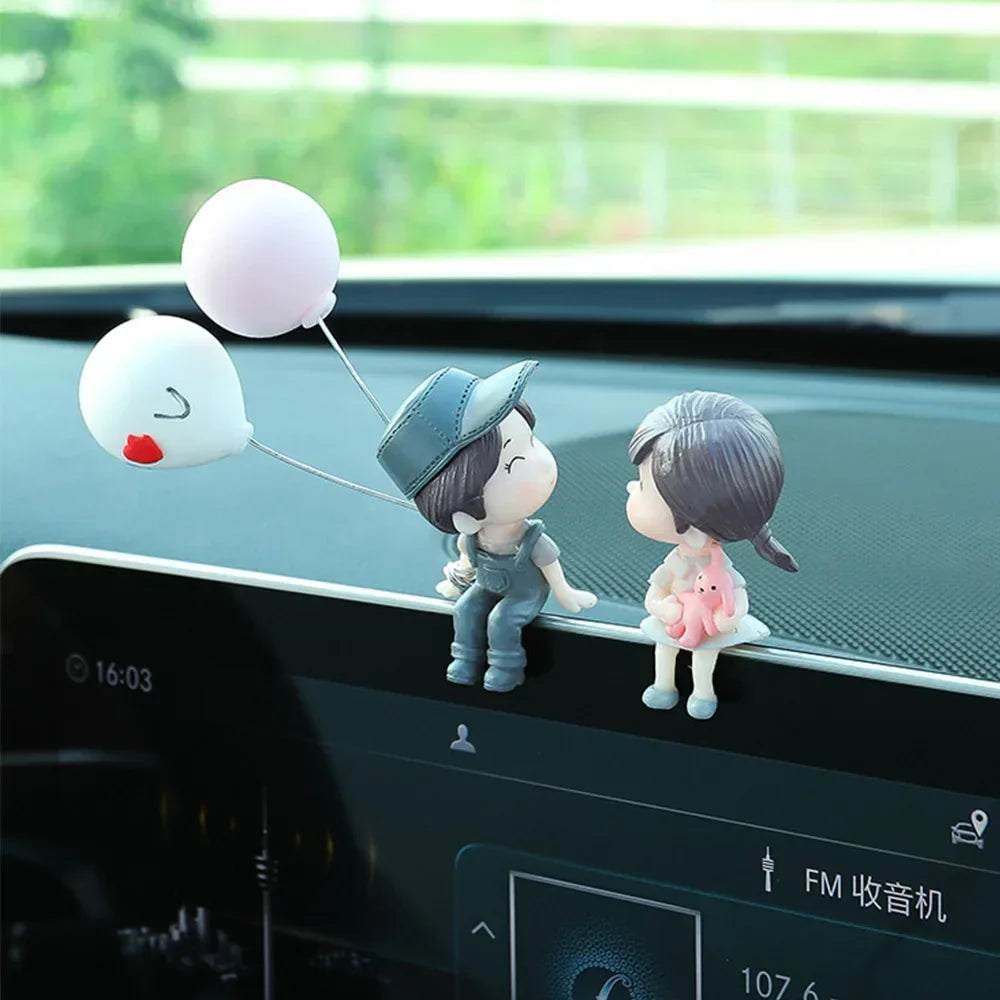 Cute Cartoon Couples Action Figure Figurines Balloon Ornament Desktop