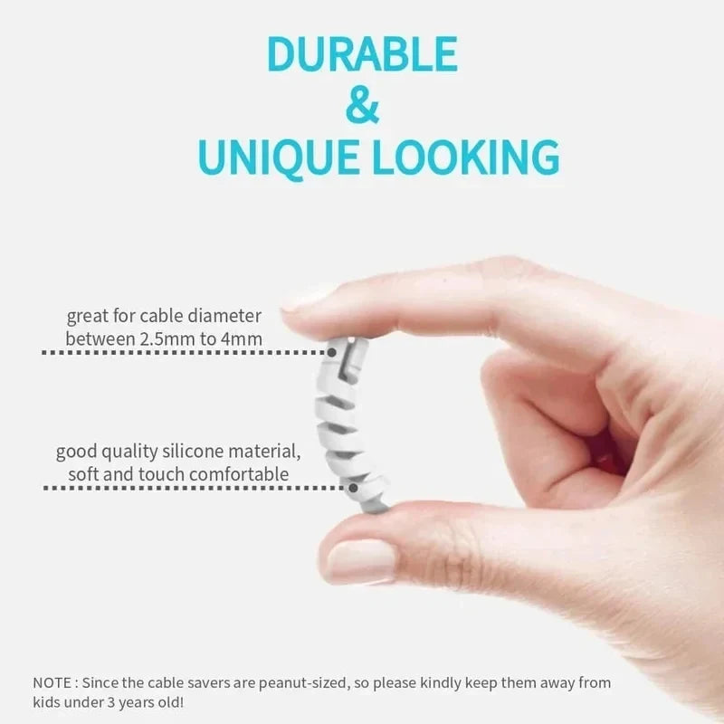 Silicone Cable Protectors Spiral Cord Savers 4–20 Pack