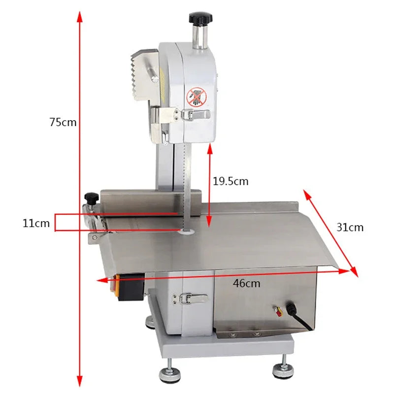 Electric Bone Saw Machine 750W Desktop Stainless Steel Meat Cutter