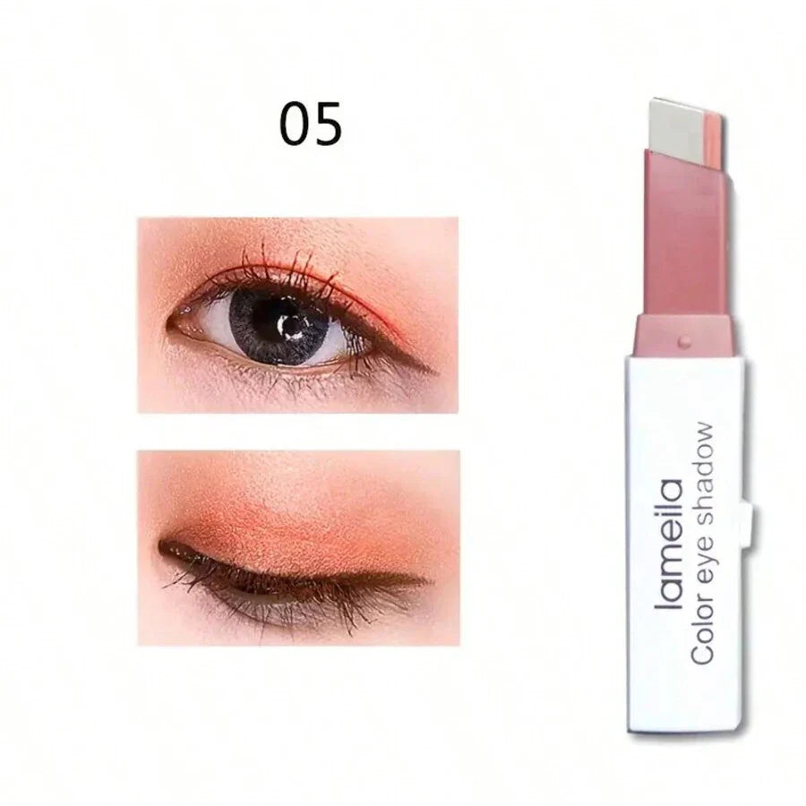 Dual-Color Shimmer Eyeshadow Stick – Waterproof Cream Pencil