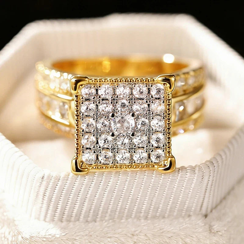 Huitan Women's Cubic Zirconia Wedding & Engagement Ring