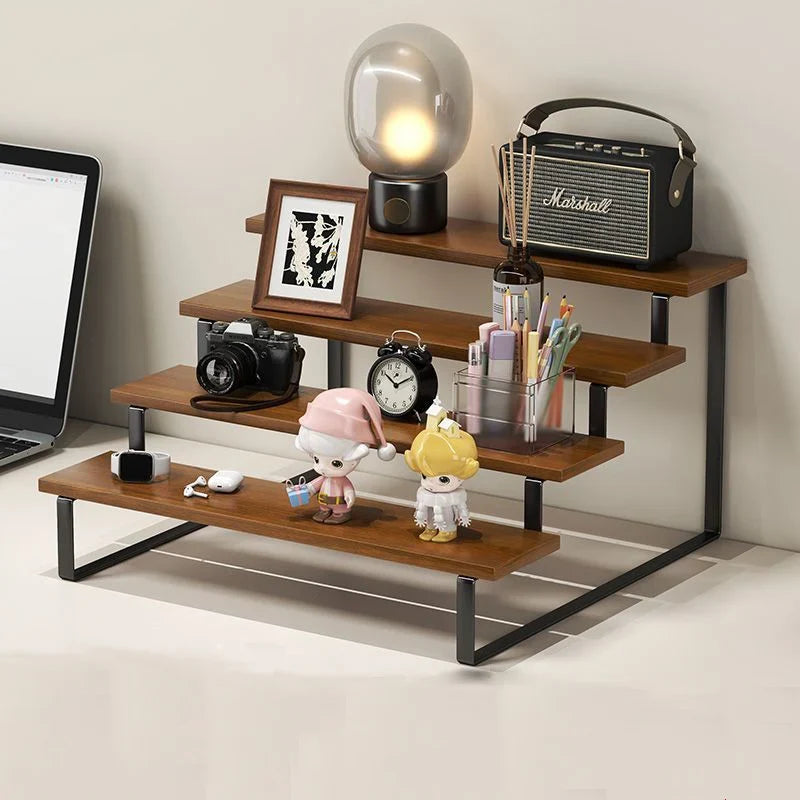 Solid Wood Desktop Ladder Shelf | Display & Storage Rack