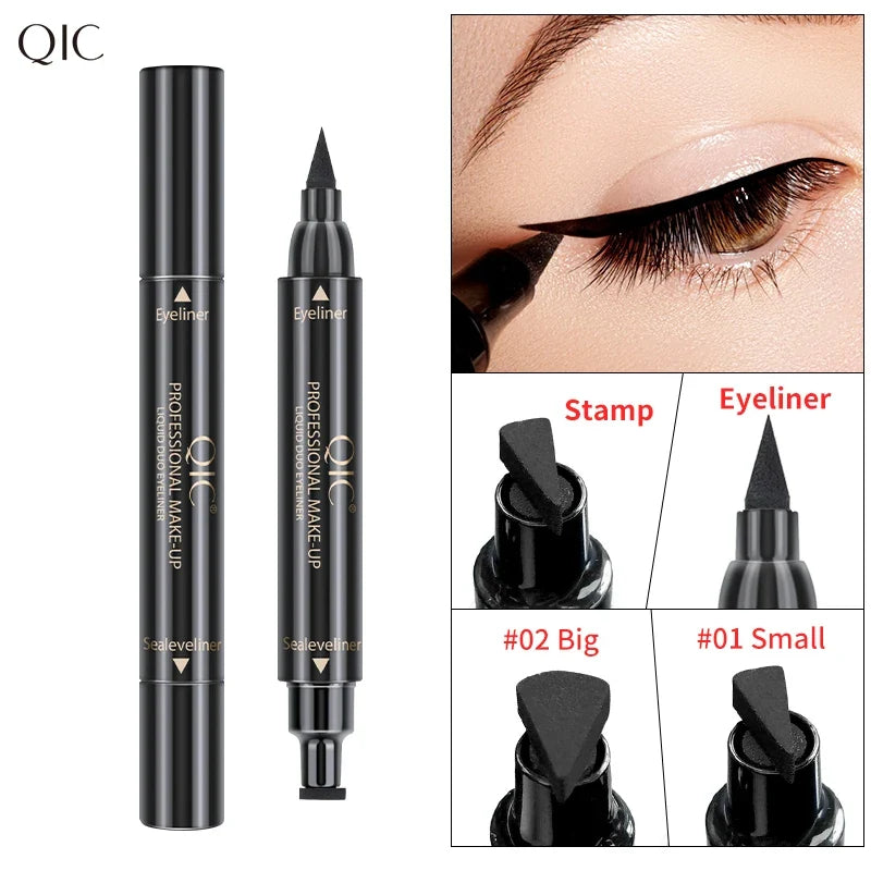 QIC 2-in-1 Stamp Eyeliner Pen – Cat Eye Waterproof Quick Dry
