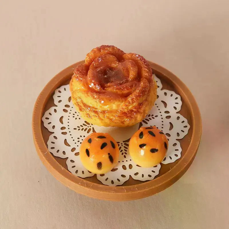 Miniature Coffee & Pastry Set | 1:12 Dollhouse Kitchen Accessory
