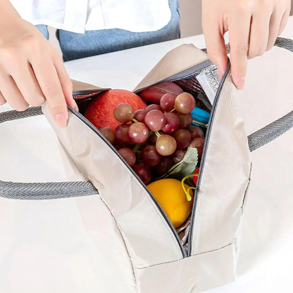 Insulated Oxford Cloth Lunch Bag – Leakproof & Zipper Closure