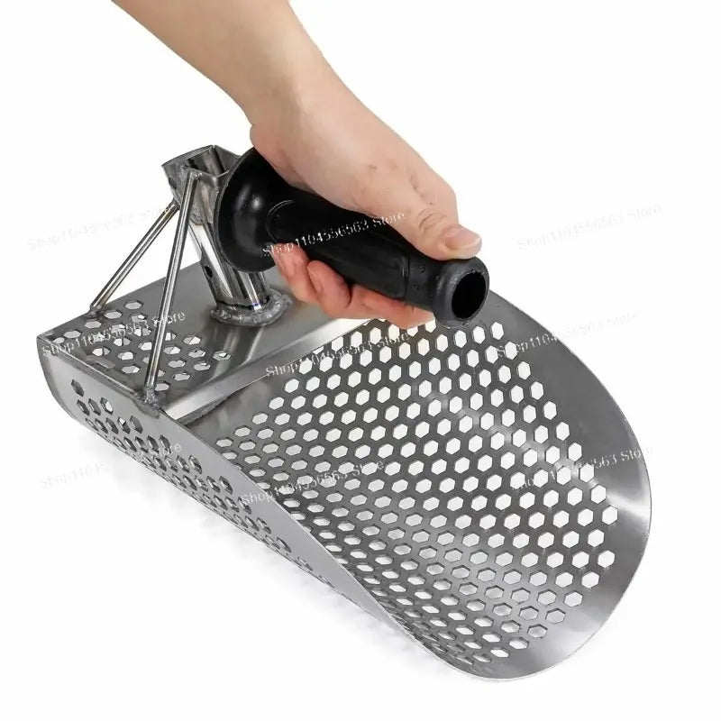 Stainless Steel Beach Sand Scoop with Handle | Metal Detecting