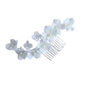 Handmade Ceramic Pearl Hair Combs & Bun Maker Set