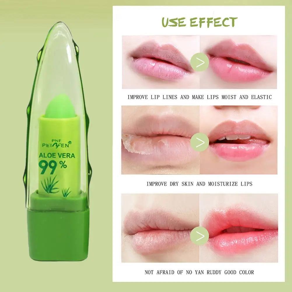 Color Changing Lipstick with Aloe Vera | Green to Pink, 3.5g