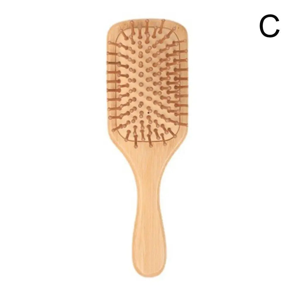 Bamboo Paddle Hair Brush & Wide-Tooth Comb – All Hair Types