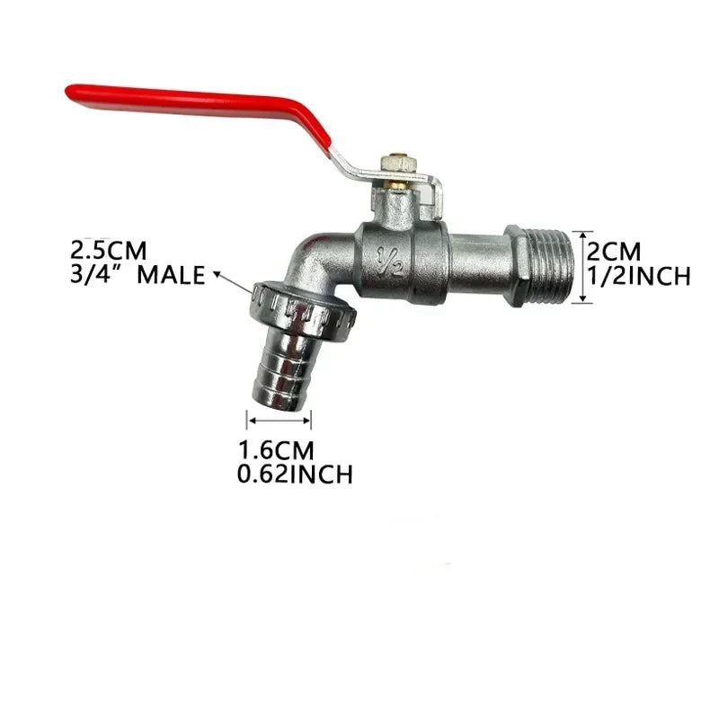 1/2" Brass Ball Valve Garden Faucet | IBC Tank Water Tap