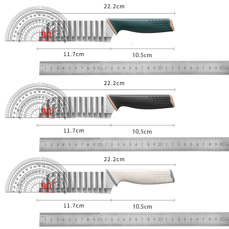 Stainless Steel Crinkle Cut Knife – Wavy Fry & Veggie Slicer