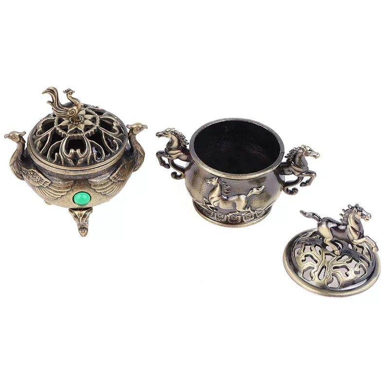 Alloy Incense Burner Bowl with Handle | Yoga & Meditation Decor