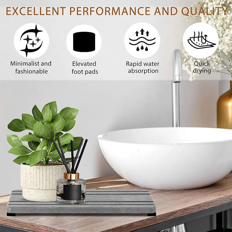 3-Pack Diatomite Sink Tray | Fast-Drying Stone Counter Mat