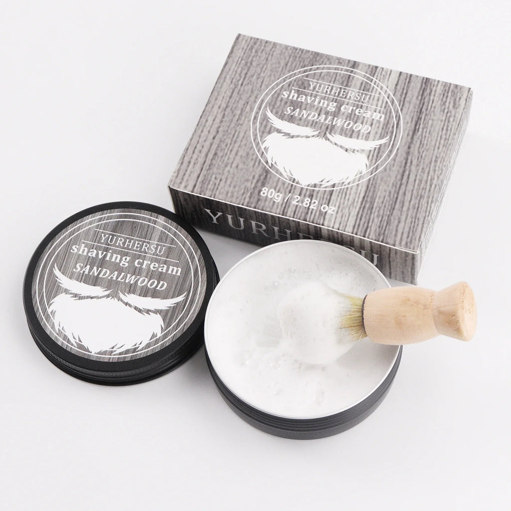 YURHERSU Sandalwood Shaving Soap 80g – Natural Glycerin for Men