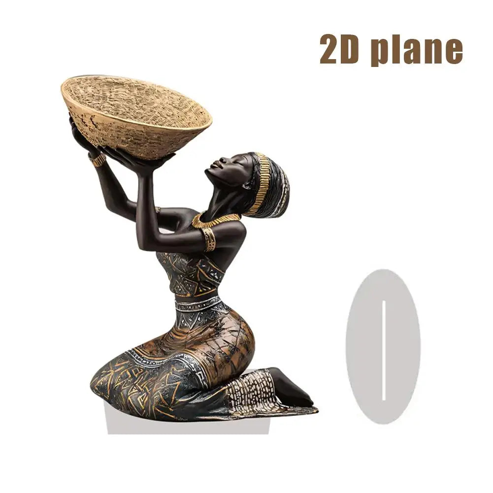African Woman Figurine Acrylic Ornament | Ethnic Home Decor